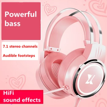 

HOT Wired Gaming Headset with Mic Subwoofer Music Headphones Suitable for Computers, Notebooks, Mobile Girls Gifts