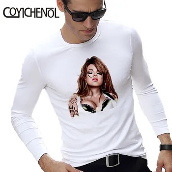 

Fashion girl tshirt men tshirt 3XL long sleeves modal top oversized tops O-neck customize couple tshirt homme COYICHENOL