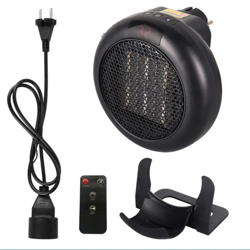

800W Space Heater Portable Fan Multifunctional European Standard Round Electric Heater Air Warmer Fan For Home Office