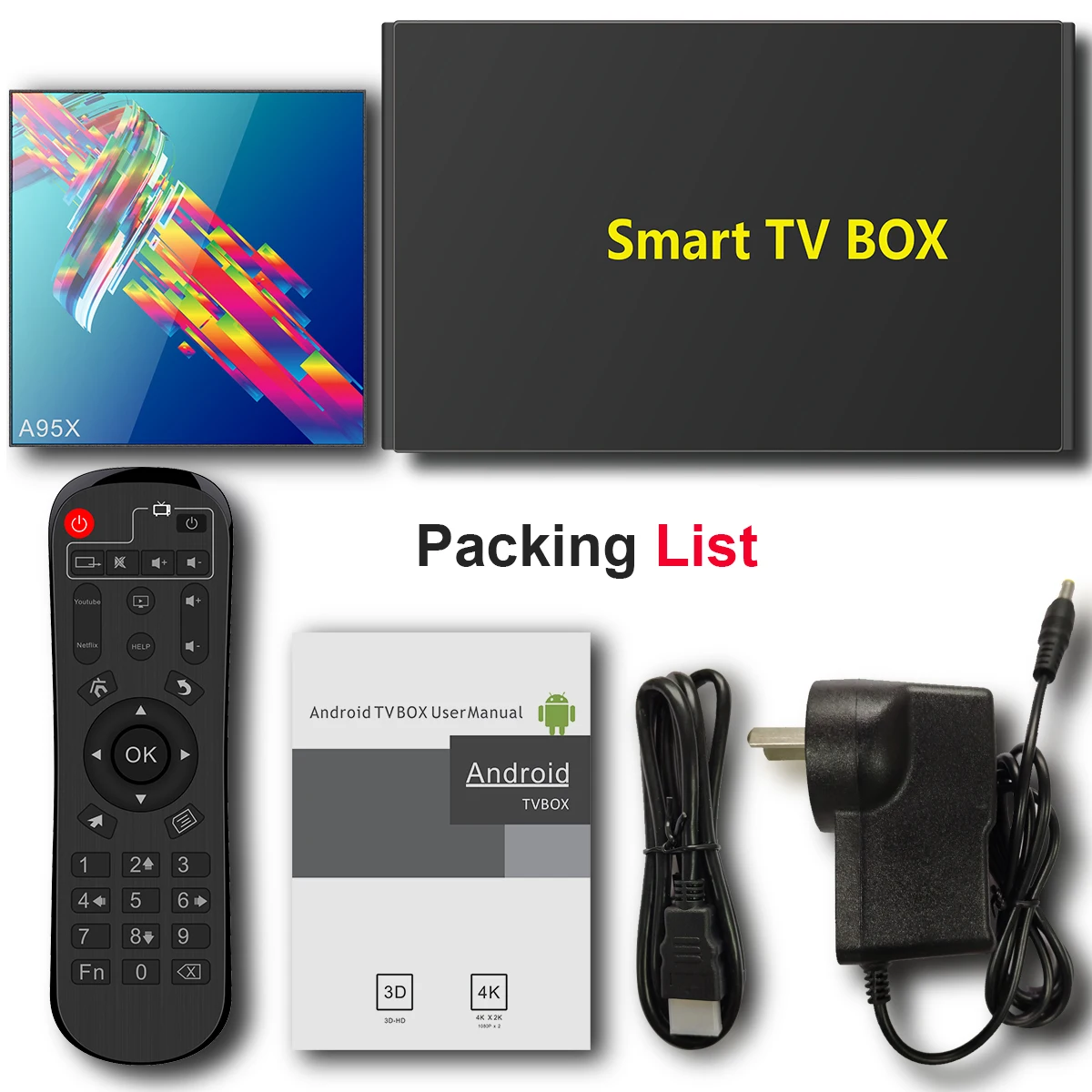 

5pcs/lot A95x R3 Tv Box Media Playe Netflix Rk3318-Support Youtube USB3.0 Google Android-9.0 64GB