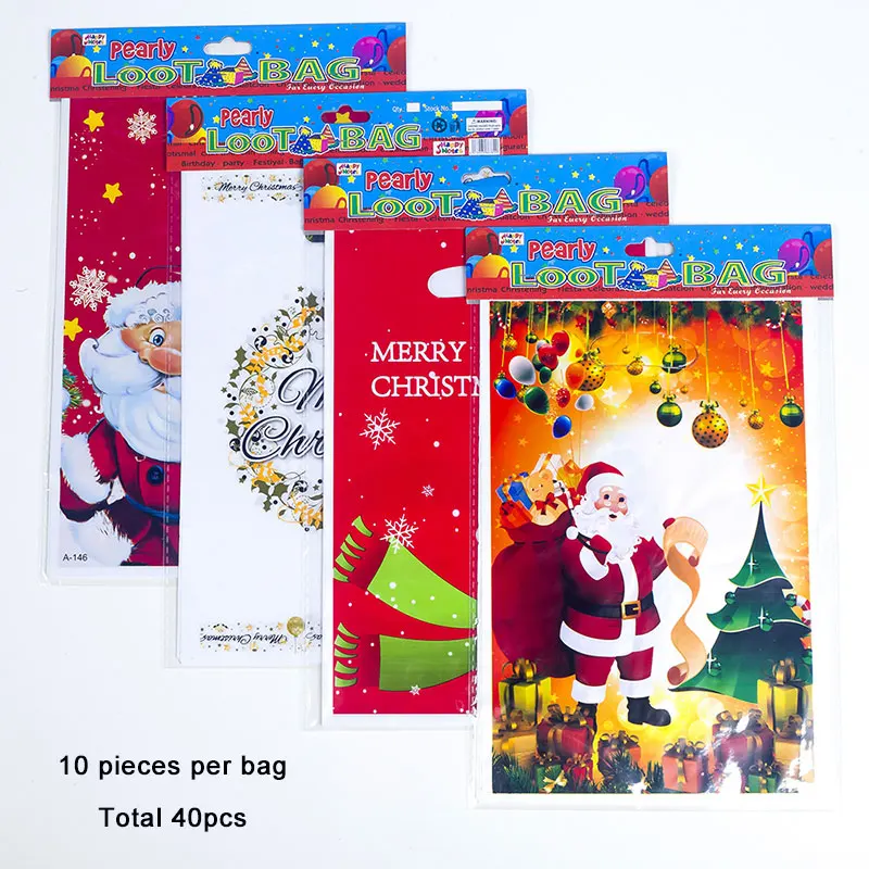 40 шт./компл. De Noel настольные украшения одноразовый ПВХ рождественские подарочные сумки домашние вечерние украшения для детей год