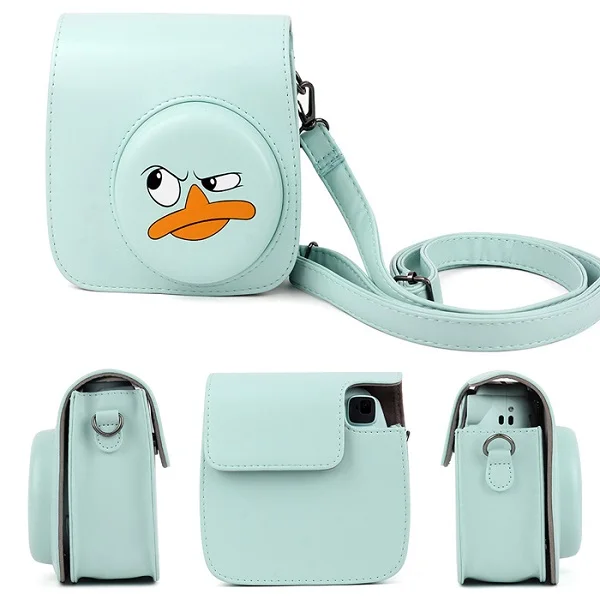 Blue Duck Кожаный наплечный ремень для камеры, защитный чехол для Fujifilm Instax Mini 9 mini 8 mini 8+ чехол s пленочные камеры - Цвет: Blue Duck