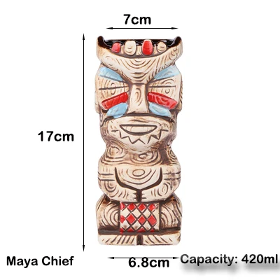 Hawaii-Themed Ceramic Tiki Beverage Mug