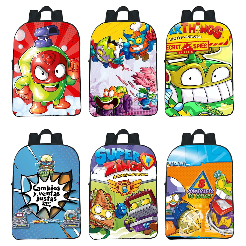 New Superzings Series 7 Kindergarten Backpack Kids SuperThings School Bags Childs Rucksack Toddler Boys Cartoon Bookbag Gift