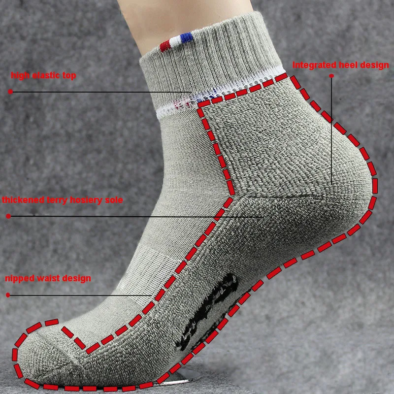 Meias atléticas de basquete curto para homens e mulheres, bezerro baixo, tênis, golfe, badminton, correndo sport sock, grossa Terry algodão design