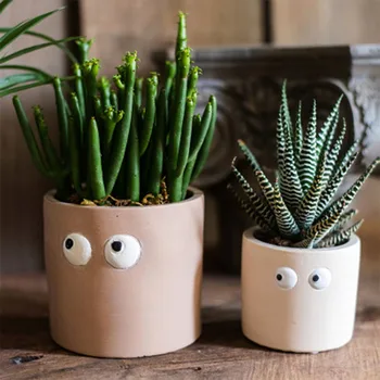 

Eye Flower Pot Flower Vases Desktop Succulent Green Plant Pot Mini Home Decor HKS99