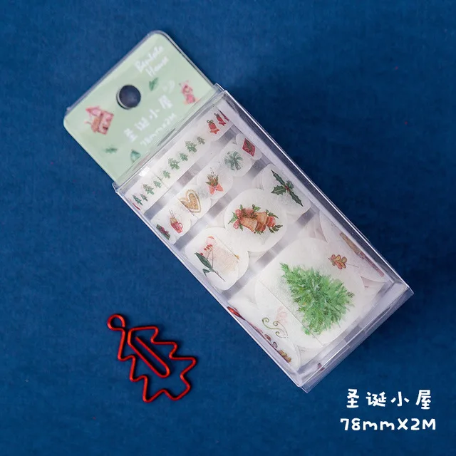 4 Pcs/set Christmas Washi Tape Pearlescent Paper Clip PET Masking Tape Creative Decorative Bullet Journal Stickers Kids Gifts - Цвет: 5