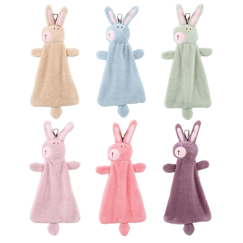 

Baby Hand Towel Cute Cartoon Animal Soft Hanging Wipe Bath Face Towel for Children Baby Nursery Kitchen Bathroom