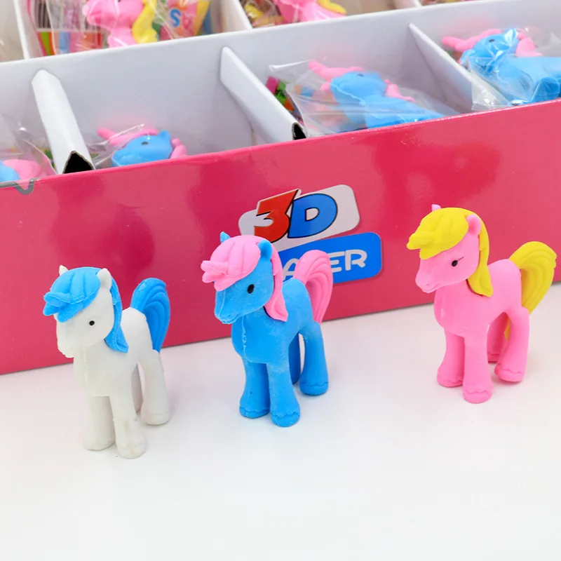 

1 Pcs Creative Cartoon Unicorn Pony Cute Animal Eraser Student Stationery Wholesale Mini Erasers Student Gift
