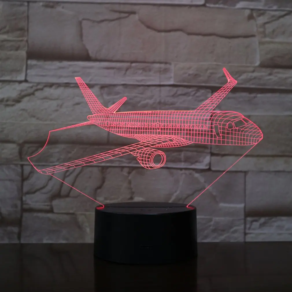 

A Generation Of 3d Night Light Colorful Civil Aircraft Crack Gradient Led Light Company Business Gifts