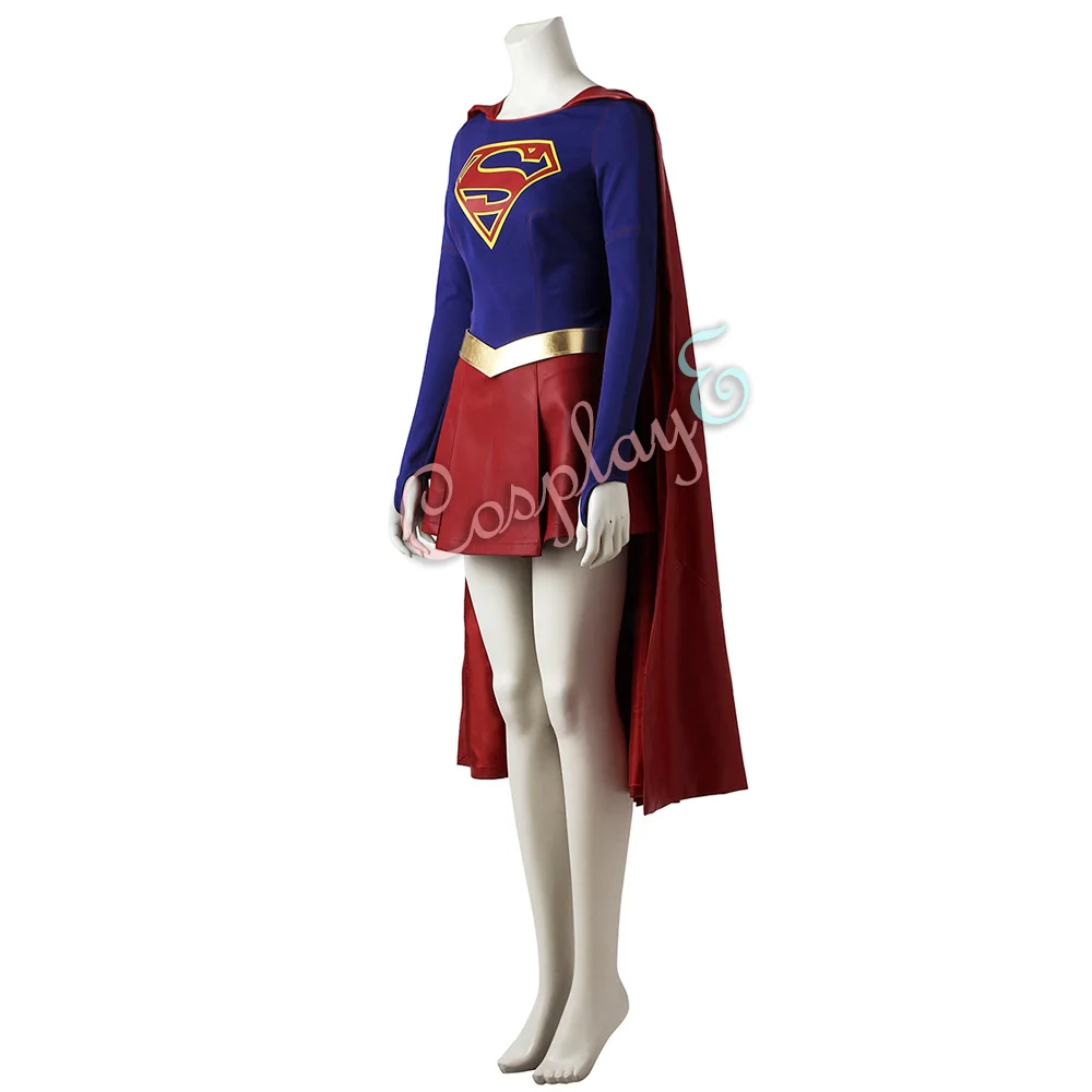 Супергерл Костюм супердевочка Косплей Kara Zor-El Хэллоуин полный комплект