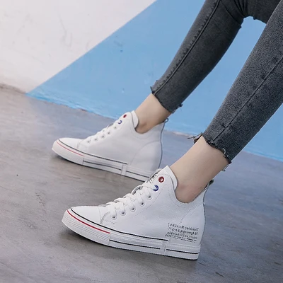 

High help small white shoes female 2019 autumn new wild casual thick bottom shoes women's shoes tide
