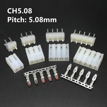 

10sets CH5.08 2/3/4/5/6 pin connector 5.08MM PITCH Straight pin header + Housing + terminal ch5.08-2p/3p/4p/5p/6p