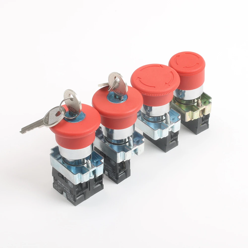 Emergency Stop Rotary Switch 2 Positions 1NO 1NC Latching Push Button