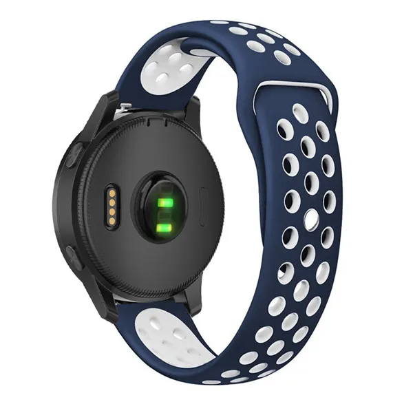 Replacement Watch Band Wrist Strap for Garmin Vivoactive 4 GPS Smart watch Straps Soft Silicone 22mm Correa Bracelet watchband - Цвет: Blue white