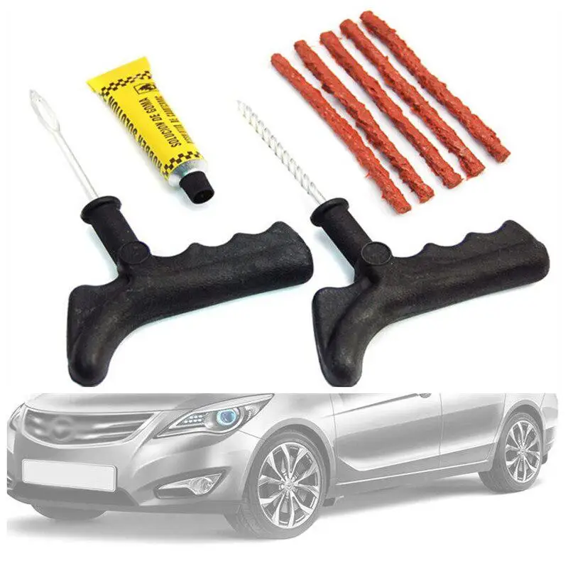 Набор инструментов для ремонта автомобильных шин, инструменты для ремонта вакуумных шин, прокол + восстанавливающая жидкость, клей +