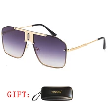 

Fashion Trend Metal Big Square Sunglasses Male Toad Mirror Sunglasses Luxury Designer Brand Shades Glasses UV400