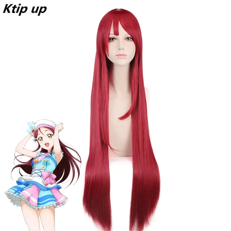 

Ktip Up Sakurauchi Riko Wig Love Live Sunshine Cosplay Wig Red Synthetic Hair Sakurauchi Riko Anime LoveLive Cosplay Hair Women