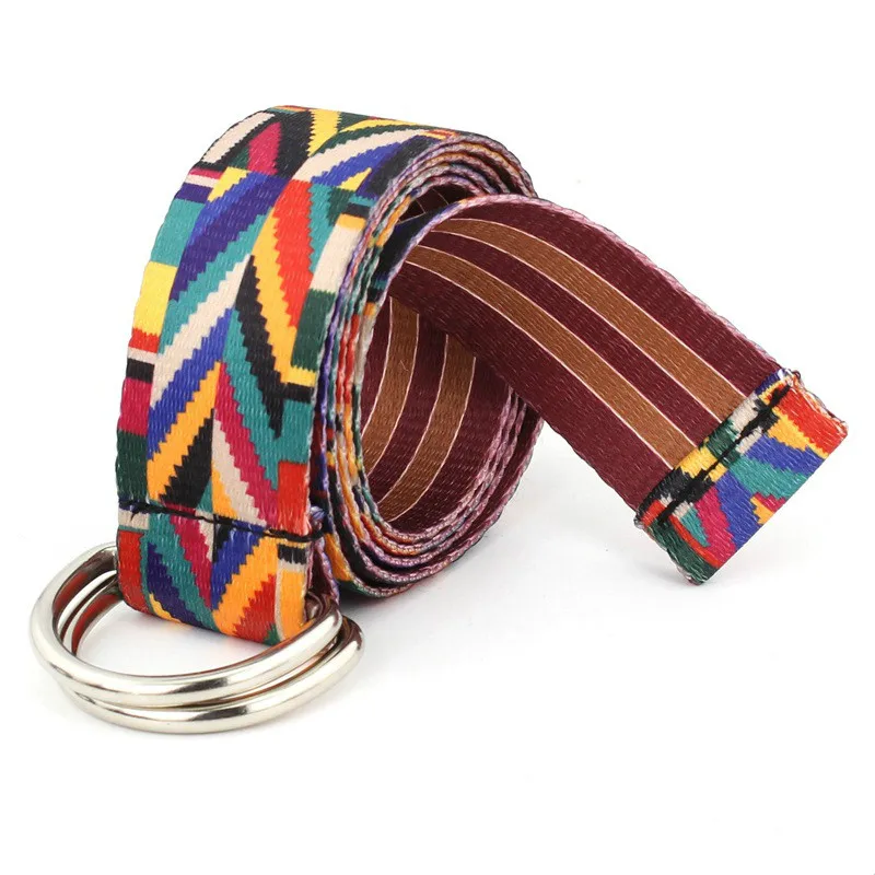 21 Model Sells Well Boho Girl Double-sided Printed Canvas Belt Women's Fashion Decoration Simple Leisure Joker Long Pants Girdle - Цвет: 21