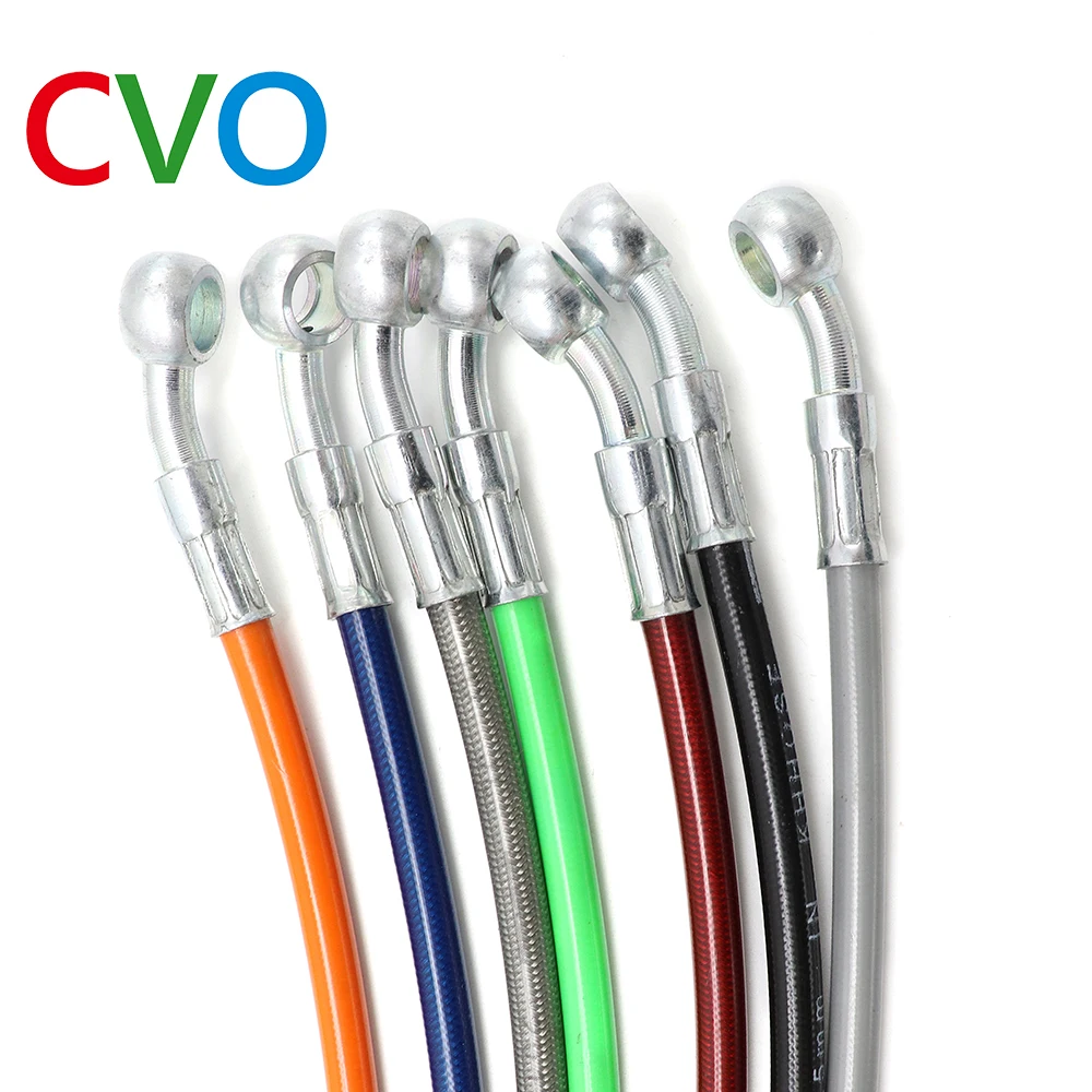 Motorcycle Dirt Bike Braided Brake Hose Line Steel Brake cable Hydraulic Banjo pipe 400mm-2200mm for motorcycle Universal Racing motorcycle brake hose