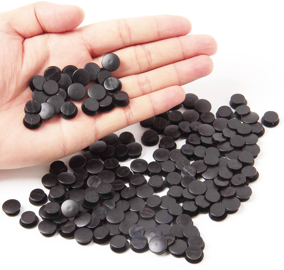 

100-500PCS Wholeslae Plastic Buttons Black Ornaments For DIY Shoes Charms Kids Croc Accessories Lightweight Buckles