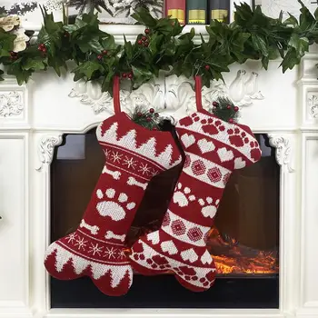 

New Year Christmas Stocking Sack Xmas Gift Candy Bag Christmas Decorations for Home Sock Christmas Tree Decoration