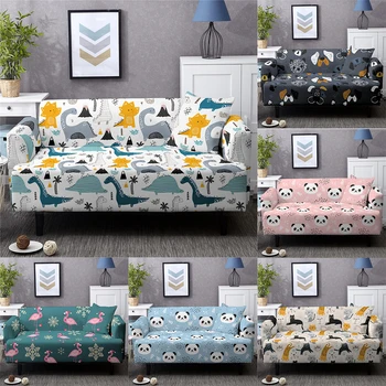 

Homesky Cute Cartoon Dinosaur Sofa Cover Animal Cat Couch Cover Elastic Slipcover Sofa Protector Cover L shaped Sofa Cover
