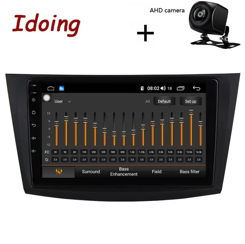 with AHD Camera Idoing " Восьмиядерный 4G+ 64G Android 8,1 8,1 автомобильный Радио Аудио мультимедиа gps навигационный плеер для Mazda 3 1 2 BK 2013- no 2 din - Цвет: with AHD Camera