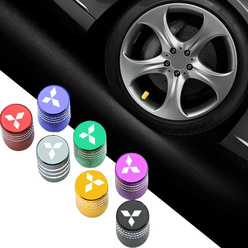 

4pcs Car styling Wheel round Tire Valve Caps Car Badge For Mitsubishis ASX Lancer Pajero Outlander L200 EVO Lancer EX Pajero