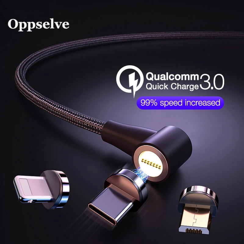 

Oppselve 3A Microusb Type C Fast Charging Cable Magnetic Micro USB Cable Led Indicator Cord for iPhone 11 Pro Max X XS XR 8 7 6