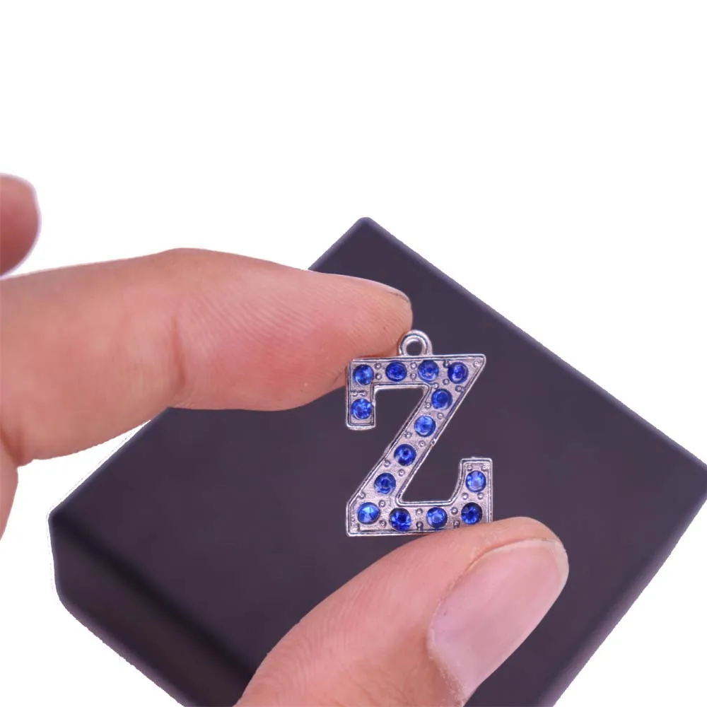 Синие хрустальные греческие буквы zeta Phi Beta Charm Sorority Клубное Ювелирное Украшение Аксессуар браслеты ожерелья своими руками изготовление на заказ Мода