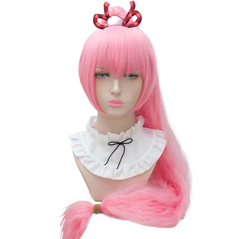LANLAN Cosplay wig M bangs tiger's tail/tiger's tail smoking scalding Navy blue/pink Long straight hair High temperature fiber |