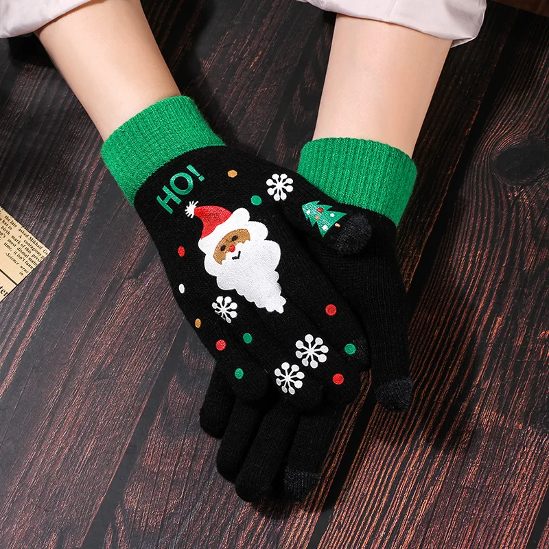 Cross border gloves, winter touch screen, Christmas student mobile games, outdoor thermal gloves