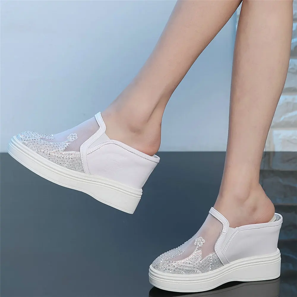 

Outdoor Slippers Women Breathable Lace Wedges High Heel Gladiator Sandals Female Round Toe Fashion Sneakers Casual Oxfords Shoes