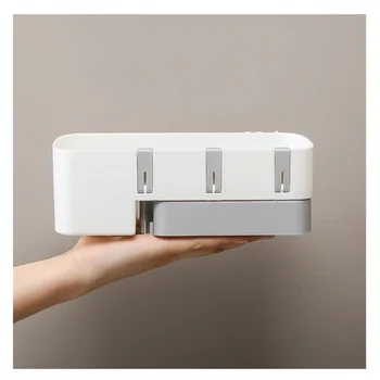 

1 Pc Hair Dryer Rack Wall Mounted Punch Free Blow Dryer Storage Holder Hair Care Tools Organizer for Home Bathroom (White)