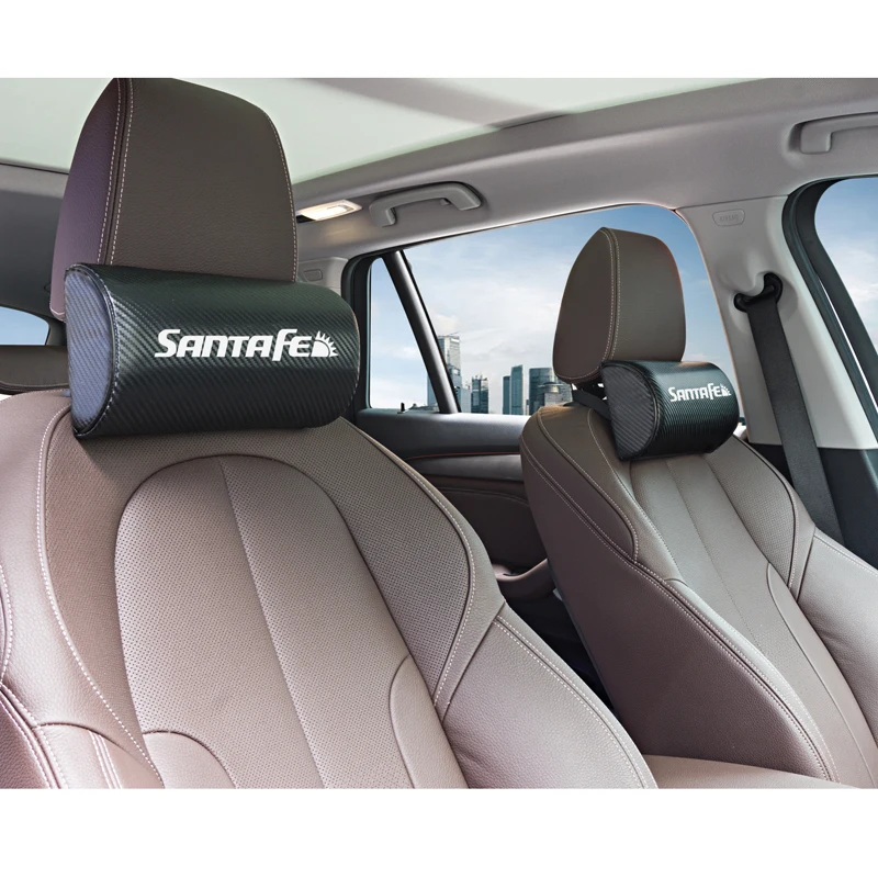 Автомобильный Стайлинг для hyundai Santa fe, автомобильные подушки для шеи, обе стороны, искусственная кожа, один подголовник, 1 шт