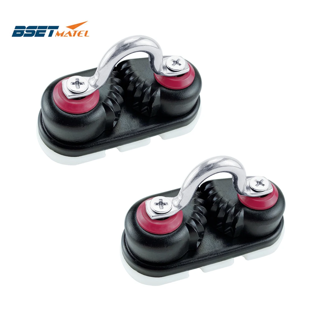 2x Anodized Aluminium Cam Cleat With Leading Ring Boat Rope Cleat Matic