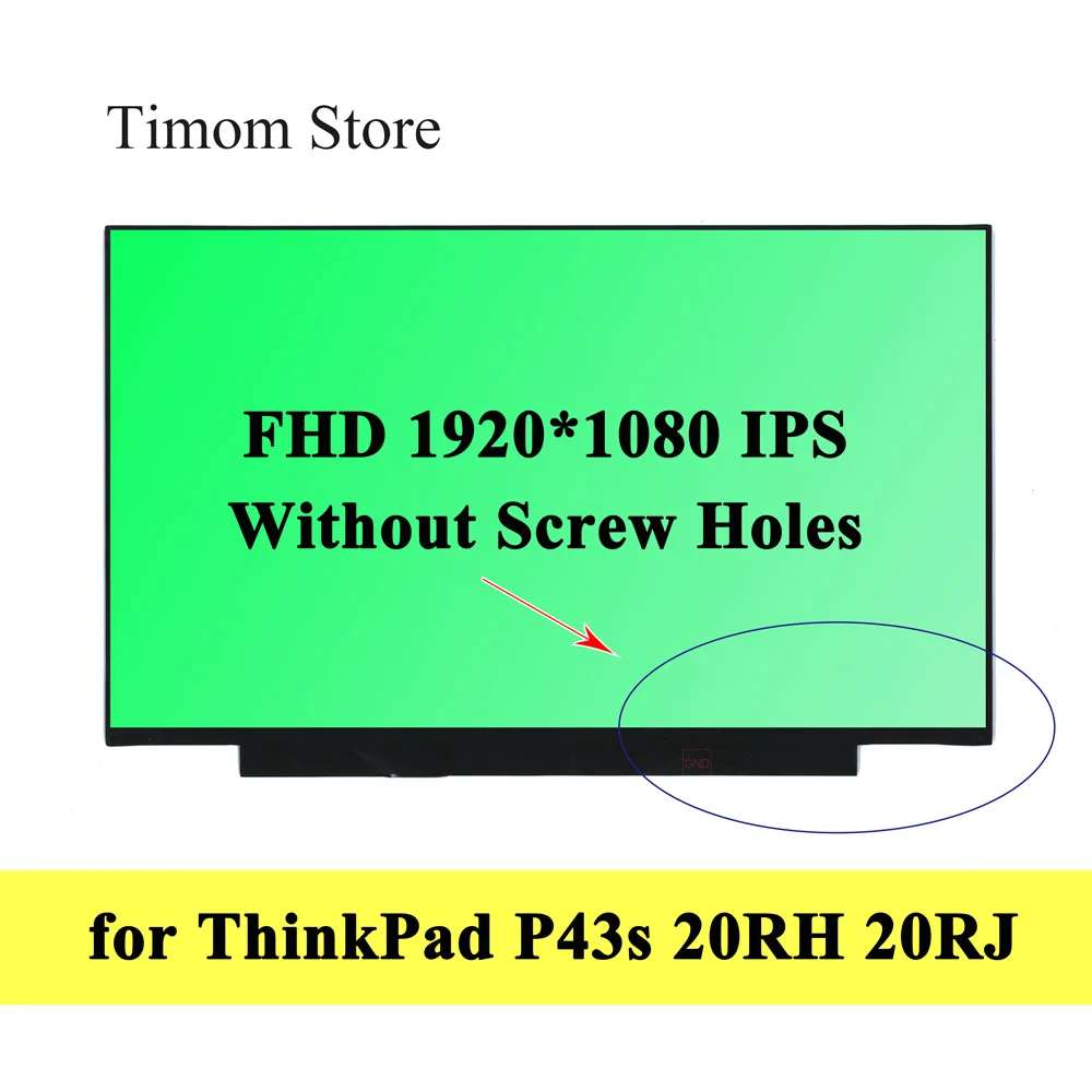 Для ноутбука Lenovo ThinkPad P43s Type 20RH 20RJ не сенсорный экран без отверстий для винтов FHD