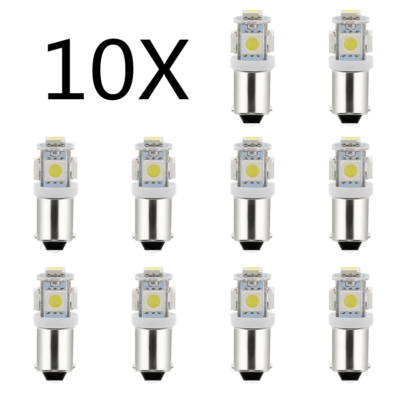 10PCS 12V Ba9s 5050 5SMD 자동차 LED 전구 110 루멘 T4W 1445 H6W 사이드 마커 라이트 도어 인테리어 번..