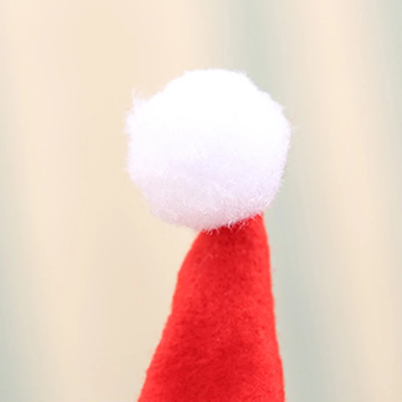 (10 Pcs/pack) 12cm Mini Christmas Hat For Red Decoration New Year Decoration Handmade DIY Kids Gift Holiday Party Supplies