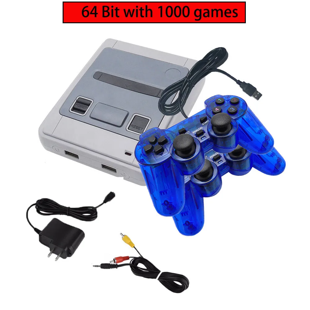 Super Mini Classic 8 / 64 BIT Family TV Built-in 1000 Games Console System with Gamepad for SNES Nintendo Game Controller - Цвет: 64 Bit