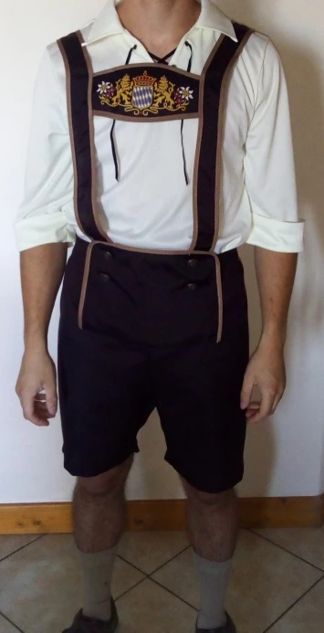 Oktoberfest Beer Costume Set - Bavarian Outfit Shirt, Lederhosen, Hat - Size M-3XL image 2