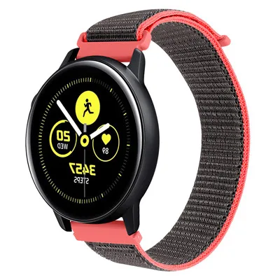 20 мм нейлоновый браслет для samsung Galaxy Watch Active 42 мм gear Sport S2 браслет для Garmin Vivoactive 3 Forerunner 645/345 Band - Цвет: E