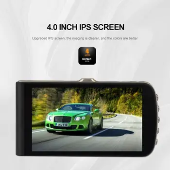 

4 Inch Driving Recorder Car Camera Night Vision Loop Recording for Dash Cam Portable Gravity Sensor Front and Rear