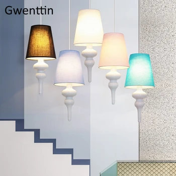 

Nordic Pendant Lights Modern Loft Home Decor Fabric Led Hanging Lamps Bedroom Dining Room Kitchen Lamp Light Fixtures Luminaire