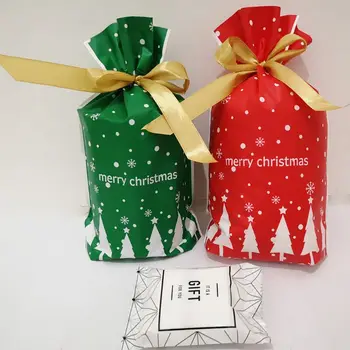 

50PC Christmas Cartoon Rope Bag Goody Bag Wedding Party Candy Bag Gift Bag 634E
