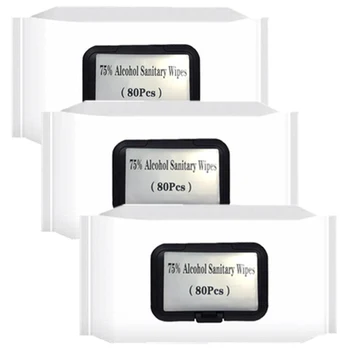 

3 Pack Alcohol Disinfectant Wipes Disposable Hand Wipe Skin Toy Cleaner Antibacterial Wipes(240 Pcs)
