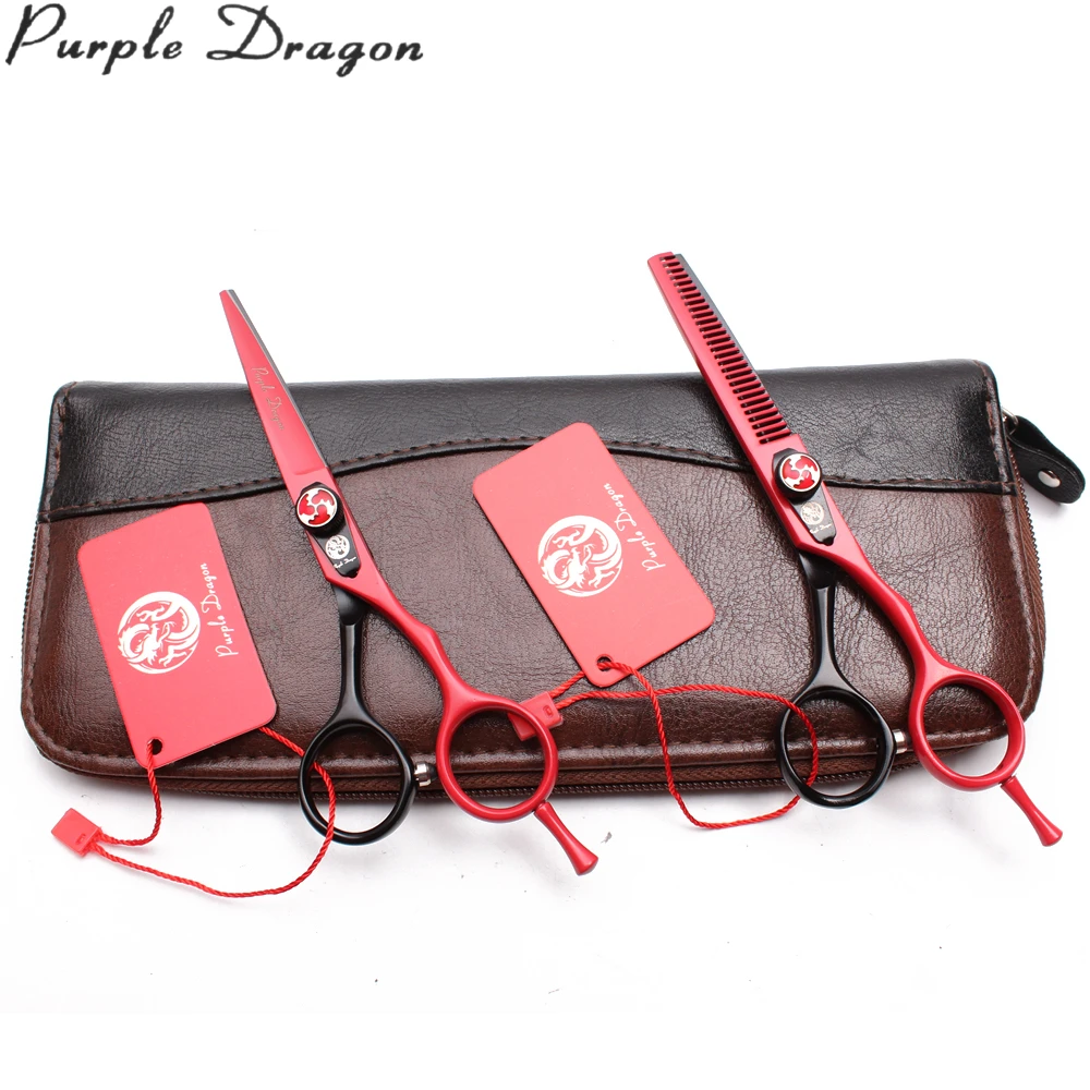 Stainless Purple Dragon Violet Color Dog Scissors Straight Shears Thinning Shears Professional Grooming Scissors 5.5