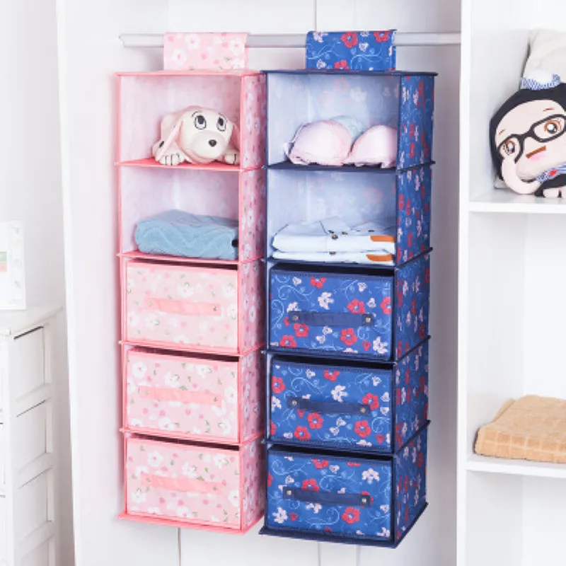 

13 Color Fabric Hanging Bag Multi-layer Storage Hanging Bag Foldable Drawer Type Clothing Storage Box Wardrobe Hanging Bag