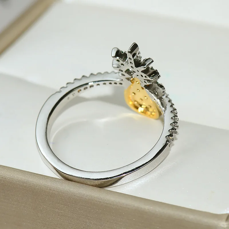 Новое кольцо с фруктами ананаса клубники для женщин модные креативные фианиты высокого качества Серебряные вечерние свадебные кольца